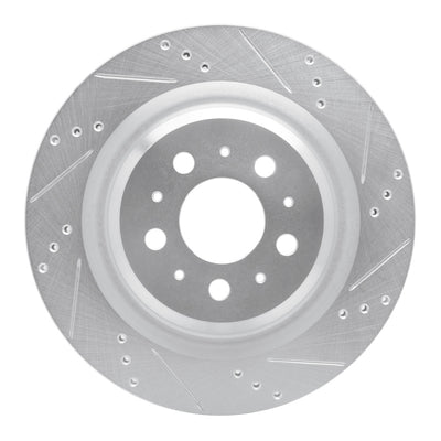 R1 17-25 Tesla Model 3 Rear Right Drilled & Slotted Silver Brake Rotor