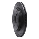 R1 08-14 Cadillac CTS Rear Right Drilled & Slotted Black Brake Rotor