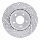 R1 02-07 Chevrolet Equinox Front Right Drilled & Slotted Silver Brake Rotor