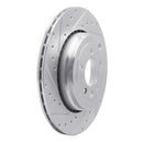 R1 10-13 Land Rover Range Rover Sport Rear Left Drilled & Slotted Silver Brake Rotor