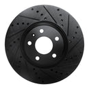 R1 08-12 Audi Q5 (Mexico) Front Right Drilled & Slotted Black Brake Rotor