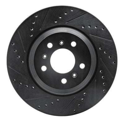 R1 06-16 Buick Allure Front Left Drilled & Slotted Black Brake Rotor