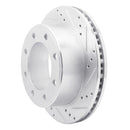 R1 99-05 Ford ExcursIon Rear Drilled & Slotted Silver Brake Rotor Set