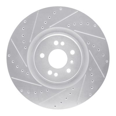 R1 07-09 Mercedes-Benz GL320 Front Left Drilled & Slotted Silver Brake Rotor
