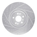 R1 07-09 Mercedes-Benz GL320 Front Left Drilled & Slotted Silver Brake Rotor