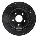 R1 08-10 Chevrolet Cobalt Rear Left Drilled & Slotted Black Brake Rotor