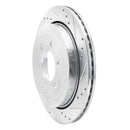R1 07-17 Ford Expedition Rear Right Drilled & Slotted Silver Brake Rotor