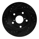 R1 91-95 Toyota MR2 Front Right Drilled & Slotted Black Brake Rotor