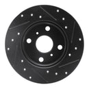 R1 83-90 Toyota Tercel Front Left Drilled & Slotted Black Brake Rotor
