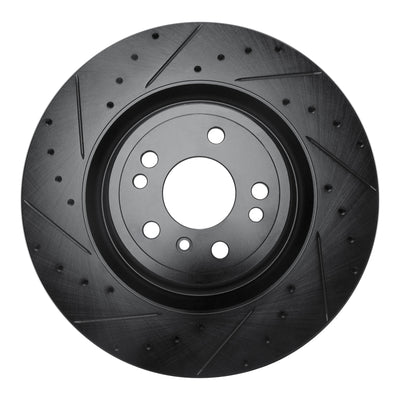 R1 13-19 Mercedes-Benz GLE400 Front Left Drilled & Slotted Black Brake Rotor