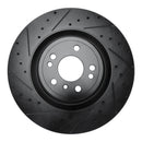 R1 13-19 Mercedes-Benz GLE400 Front Left Drilled & Slotted Black Brake Rotor