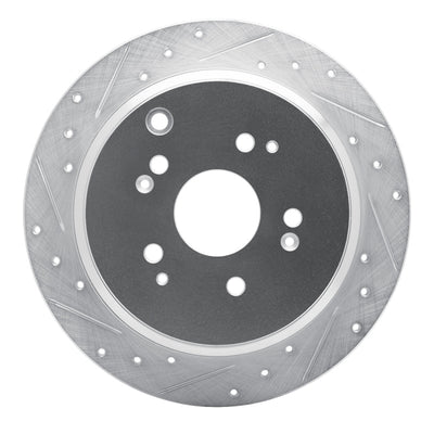 R1 02-04 Honda Odyssey Rear Left Drilled & Slotted Silver Brake Rotor