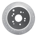 R1 02-04 Honda Odyssey Rear Left Drilled & Slotted Silver Brake Rotor