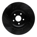 R1 12-24 Dodge Durango Front & Rear Drilled & Slotted Black Brake Rotor Set