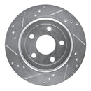 R1 08-10 Chevrolet COBALT Rear Left Drilled & Slotted Silver Brake Rotor