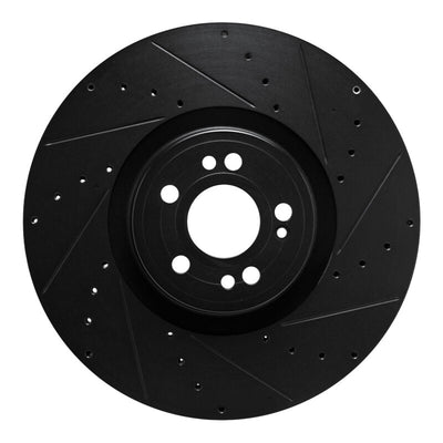R1 20-26 Mercedes-Benz GLE450e Front Right Drilled & Slotted Black Brake Rotor