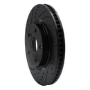 R1 06-20 Lexus ES300H Front Left Drilled & Slotted Black Brake Rotor