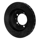 R1 86-91 Porsche 944 Except Turbo Left Front Drilled & Slotted Black Brake Rotor