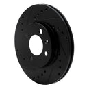 R1 86-08 Volkswagen DERBY (Mexico) Front Left Drilled & Slotted Black Brake Rotor