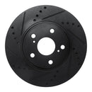 R1 99-07 Lexus ES330 Front Left Drilled & Slotted Black Brake Rotor