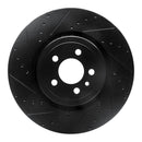 R1 14-23 Dodge Charger Front Left Drilled & Slotted Black Brake Rotor