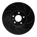 R1 2011-2017 Audi A4 Allroad Front Left Drilled & Slotted Black Brake Rotor