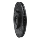 R1 07-20 Acura MDX Front Left Drilled & Slotted Black Brake Rotor