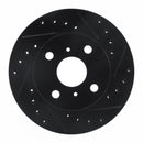 R1 88-92 Geo Prizm Front Right Drilled & Slotted Black Brake Rotor