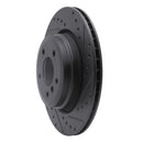 R1 06-15 BMW 335XI Rear Right Drilled & Slotted Black Brake Rotor