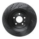 R1 05-11 Audi A6 Quattro Rear Right Drilled & Slotted Black Brake Rotor