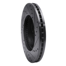R1 93-95 Acura Legend Front Left Drilled & Slotted Black Brake Rotor