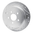 R1 12-23 Subaru Crosstrek Rear Left Drilled & Slotted Silver Brake Rotor