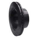 R1 19-25 Ram 3500 Rear Left Drilled & Slotted Black Brake Rotor