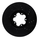 R1 15-25 Ford Transit-350 HD/DRW Front Left Drilled & Slotted Black Brake Rotor