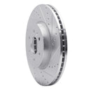 R1 09-10 Kia BORREGO Front Right Drilled & Slotted Silver Brake Rotor