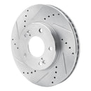 R1 01-03 Hyundai XG350 Front Left Drilled & Slotted Silver Brake Rotor