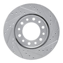 R1 76-89 Toyota Land Cruiser Front Left Drilled & Slotted Black Brake Rotor