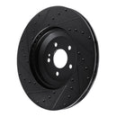 R1 17-23 Mercedes-Benz E450 Rear Right Drilled & Slotted Black Brake Rotor