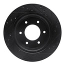 R1 19-25 Ford BRONCO Rear Left Drilled & Slotted Black Brake Rotor