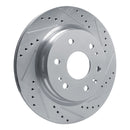 R1 23-25 Chevrolet Colorado Rear Right Drilled & Slotted Silver Brake Rotor
