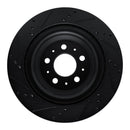 R1 2017-2025 Tesla Model 3 Rear Right Drilled & Slotted Black Brake Rotor