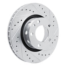 R1 87-88 BMW M5 Front Right Drilled & Slotted Silver Brake Rotor