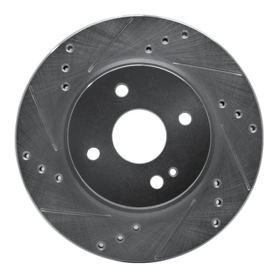 R1 11-15 Mazda 2 (Mexico) Front Left Drilled & Slotted Silver Brake Rotor