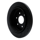 R1 10-24 Infiniti QX80 Rear Right Drilled & Slotted Black Brake Rotor