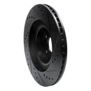 R1 01-08 Saab 9-2X Front Left Drilled & Slotted Black Brake Rotor