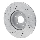R1 11-17 Audi A5 Front Right Drilled & Slotted Silver Brake Rotor