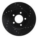R1 91-00 Ford Thunderbird Front Left Drilled & Slotted Black Brake Rotor
