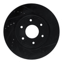 R1 05-07 Infiniti QX56 Front Right Drilled & Slotted Black Brake Rotor
