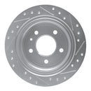 R1 82-89 BMW 633CSI Rear Left Drilled & Slotted Silver Brake Rotor
