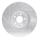 R1 2009-2015 Cadillac CTS Front Right Drilled & Slotted Silver Brake Rotor